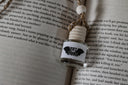 car diffuser small glass jar and wooden lid with string for the scent 'bat boys'