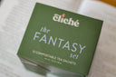 cliche tea, a green box of 12 compostable tea sachets in the flavor "the fantasy set"